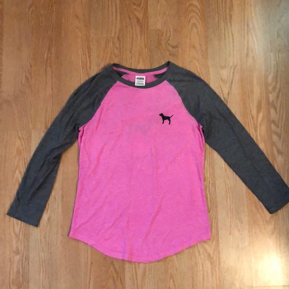 Pink baseball tee